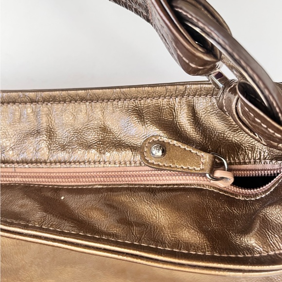 Furla Metallic Bronze Brown Leather Hobo Shoulder Bag - Picture 7 of 13